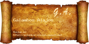 Galambos Alajos névjegykártya